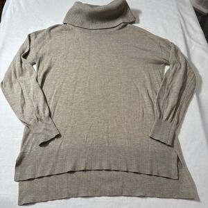 LOFT‎ Women's Tan Beige Turtleneck Long Sleeve Sweater Size Medium EUC Winter
